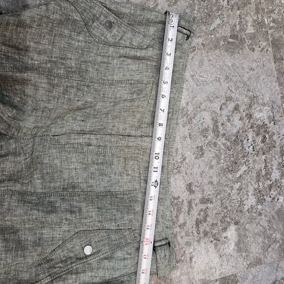 Athleta  Voyager Linen Tapered Leg Ankle Crop Pant Aspen Olive Green Size 16 - Picture 3 of 7